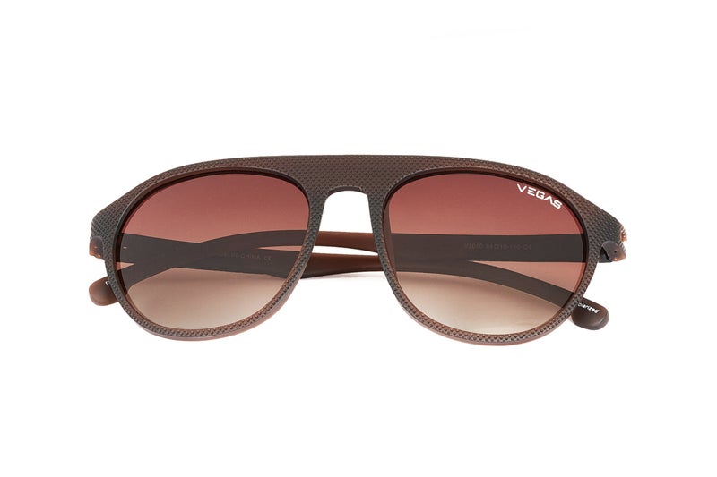 VEGAS Full Rim Aviator Men Saddle Brown  Sunglasses V3010 C4 - Image 1